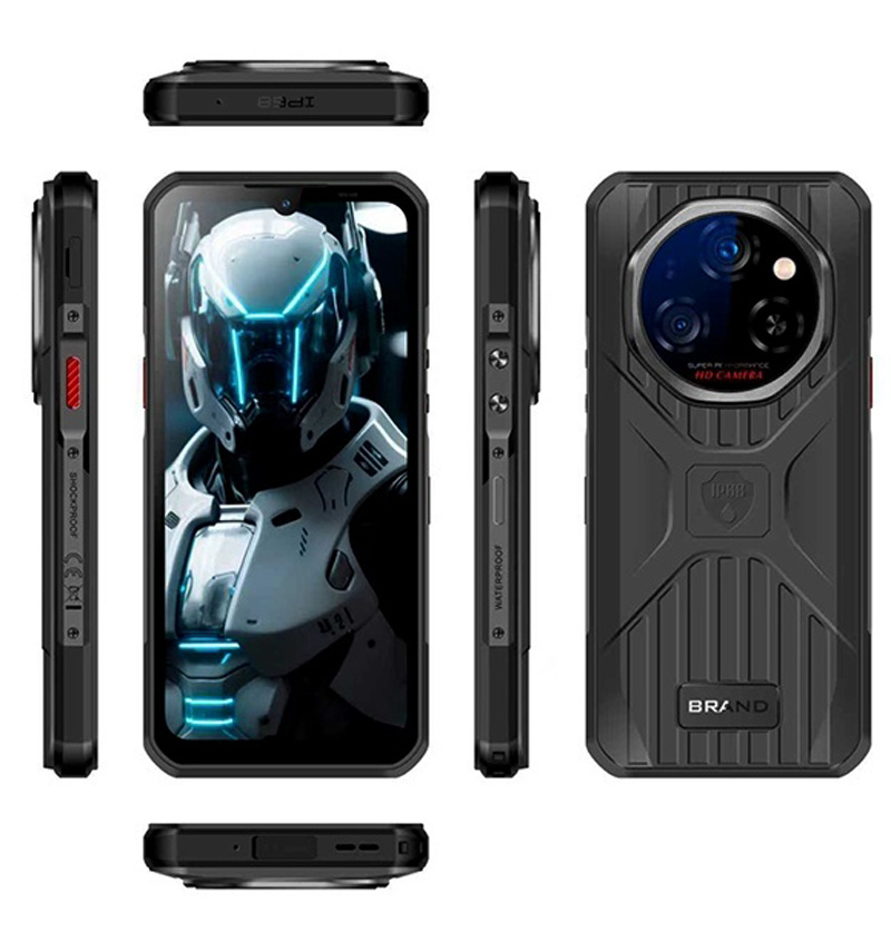 Cheapest Factory 6.58 Inch 5G Rugged Phone Android 15 Rugged Smartphone with FHD+ 2408*1080 PTT NFC 12+256GB Fingerprint Sensor